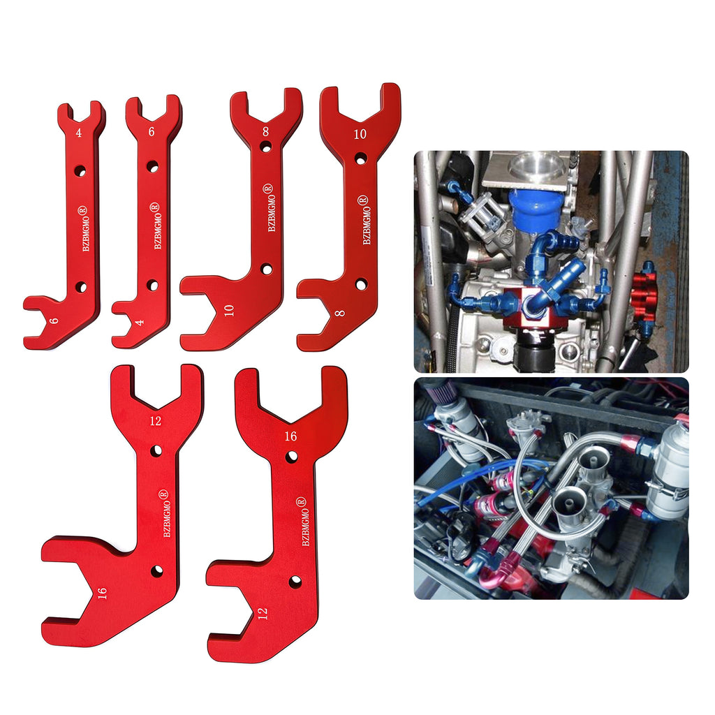 BZBMGMO AN  Aluminum AN Fitting Wrench Set (6-Piece Set, Red)