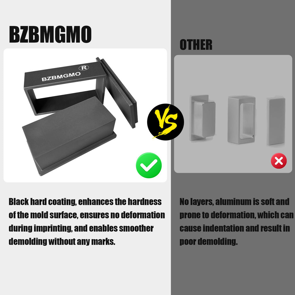 BZBMGMO 2"x4" Precision Square Pre-Press Mold – 6061 Aluminum CNC Tool