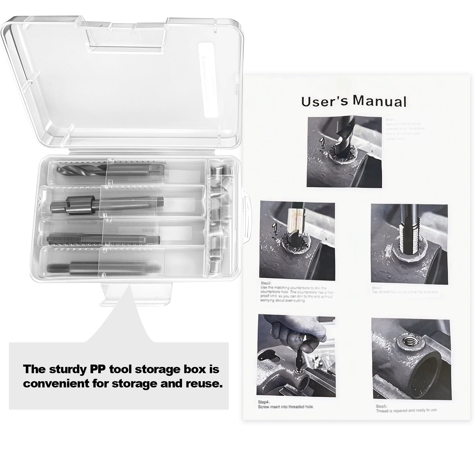 BZBMGMO M6x1.0 Thread Repair Kit, 12 Stainless Inserts(9.4/11.4mm), HSS Tools