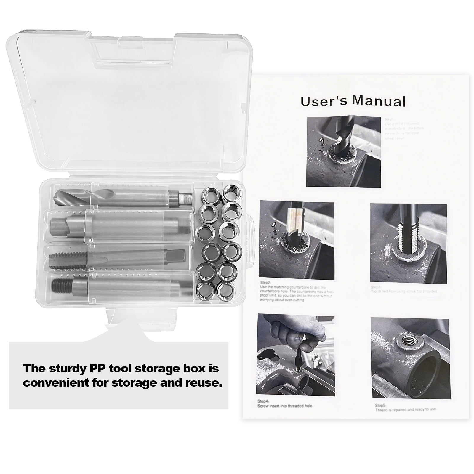BZBMGMO 7/16-14 Inch SAE Thread Repair Kit,Stainless Inserts(3/4 & 1/2 Inch)