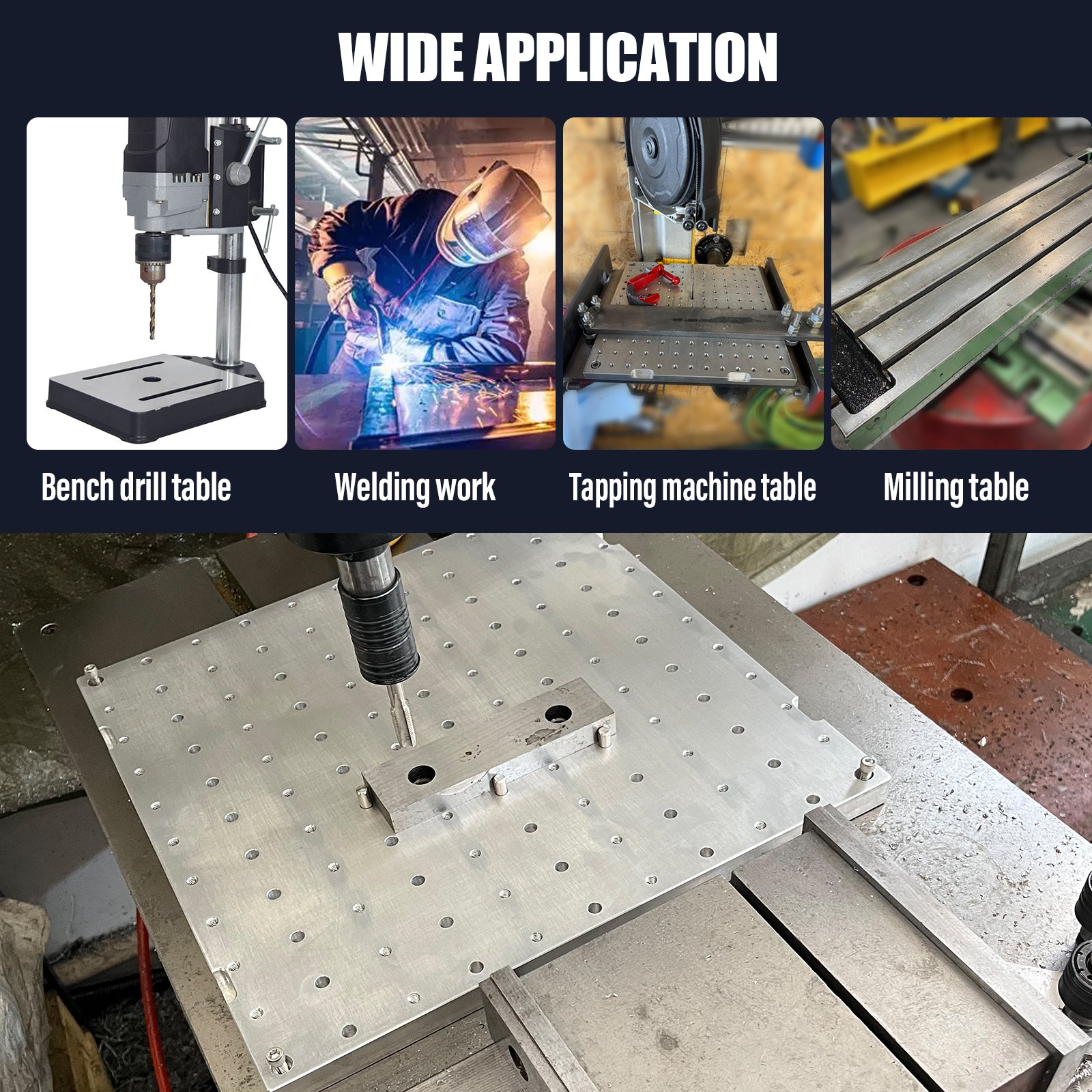 BZBMGMO 12x12x0.8" MIC 6 Aluminum Fixture / Sacrificial Plate, Mini Pallet
