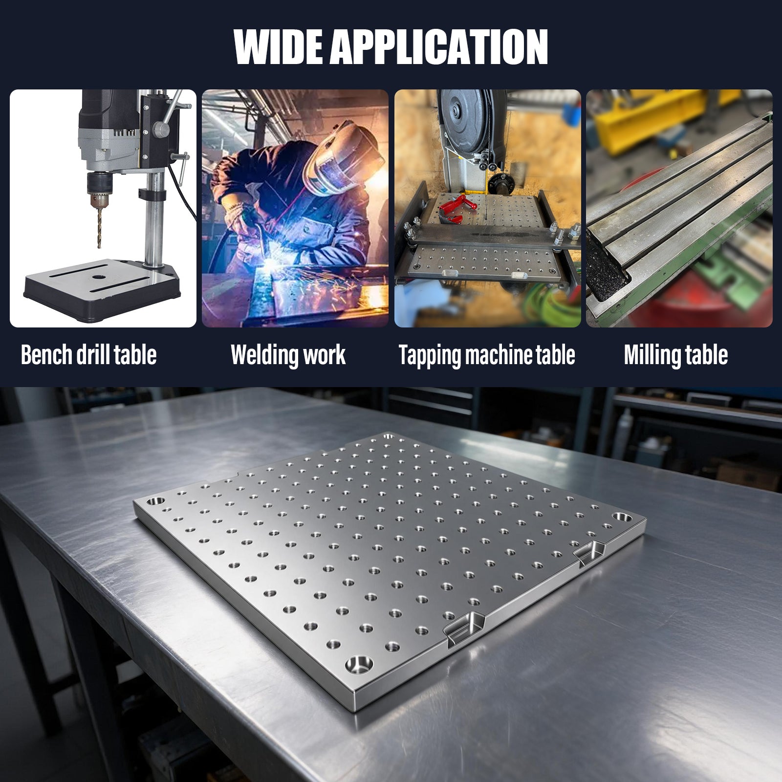 BZBMGMO 10x10x1/2" MIC 6 Aluminum Fixture / Sacrificial Plate, Mini Pallet