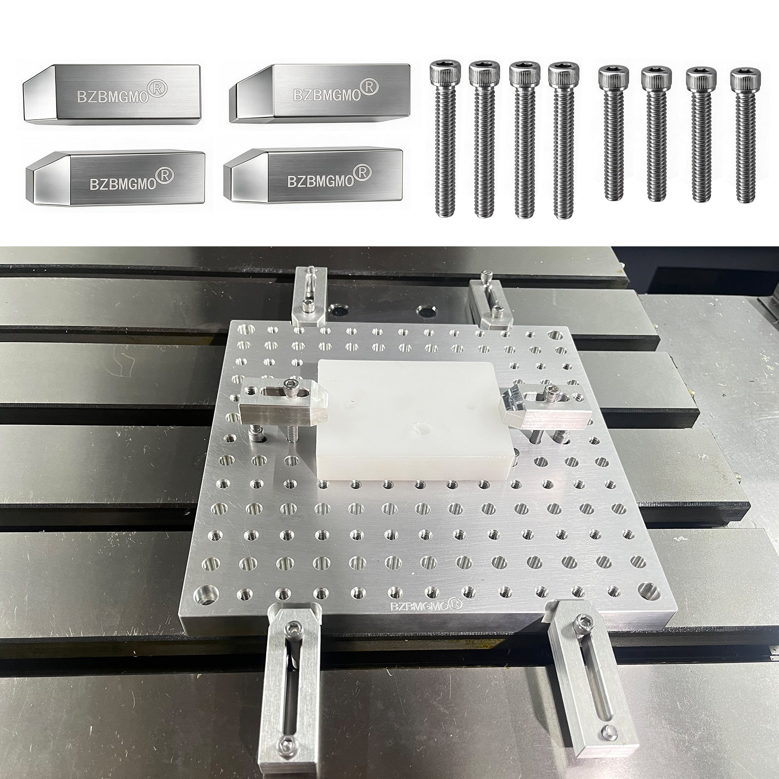 BZBMGMO 2" Aluminum Hold Down Tool Room Clamps (1/4"-20 Thread)