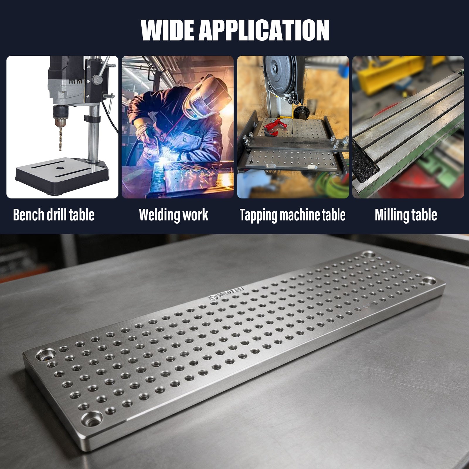BZBMGMO 4x16x1/2" MIC 6 Aluminum Fixture / Sacrificial Plate, Mini Pallet