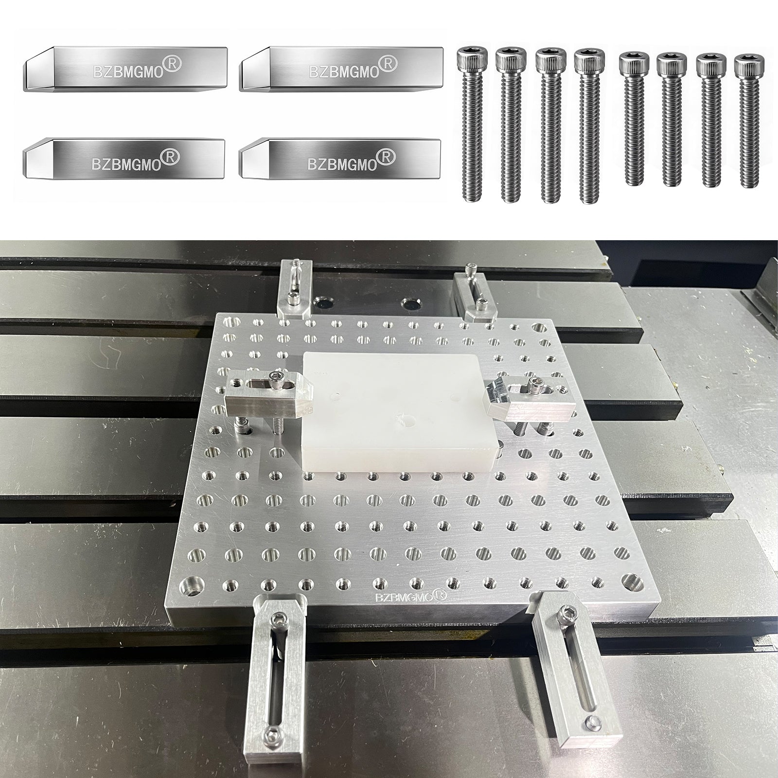 BZBMGMO 3" Aluminum Hold Down Tool Room Clamps (1/4"-20 Thread)