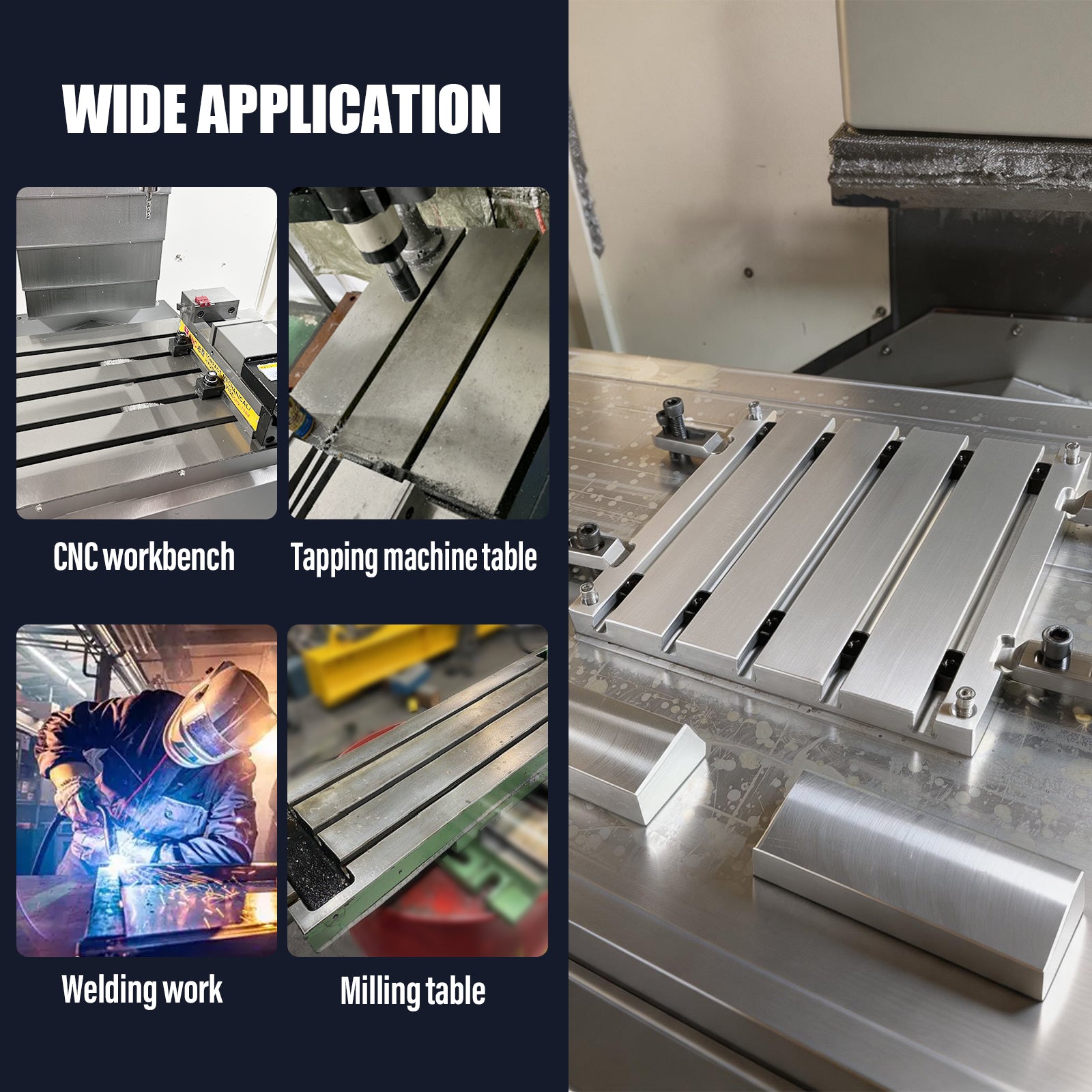BZBMGMO 10" x 10" x 0.8" Aluminum T-Slot Plate Fixture Table
