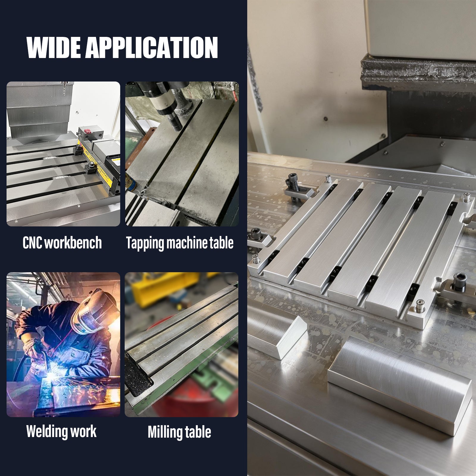 BZBMGMO 8" x 8" x 0.8" Aluminum T-Slot Plate Fixture Table