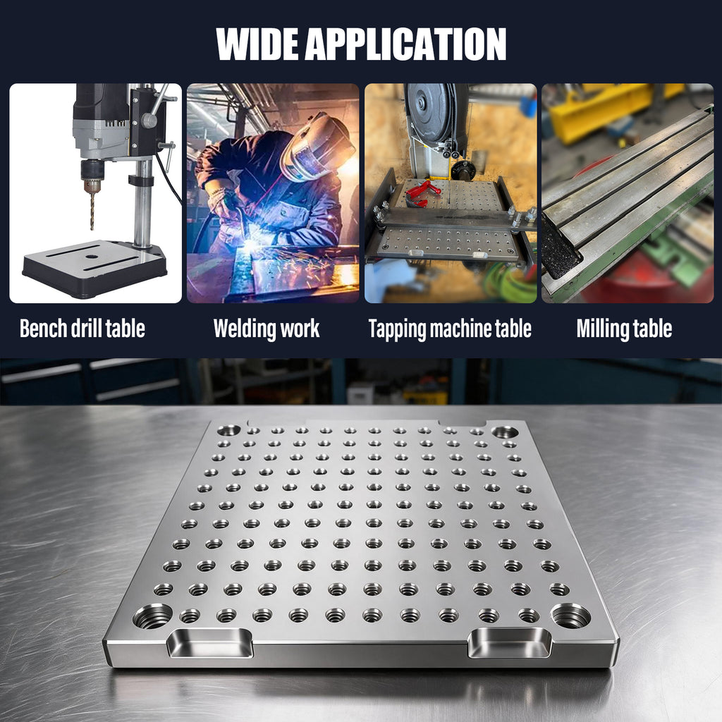 BZBMGMO 6x6x1/2" MIC 6 Aluminum Fixture / Sacrificial Plate, Mini Pallet, 1/4-20